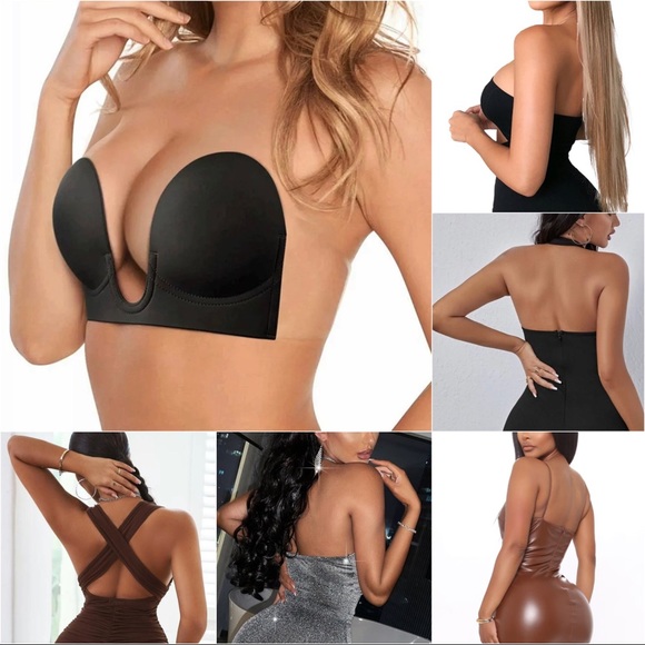 🔥On Sale Limited time🆕U - Plunge Push Up Bra Backless, Strapless, Adhesive Bra - Picture 4 of 16